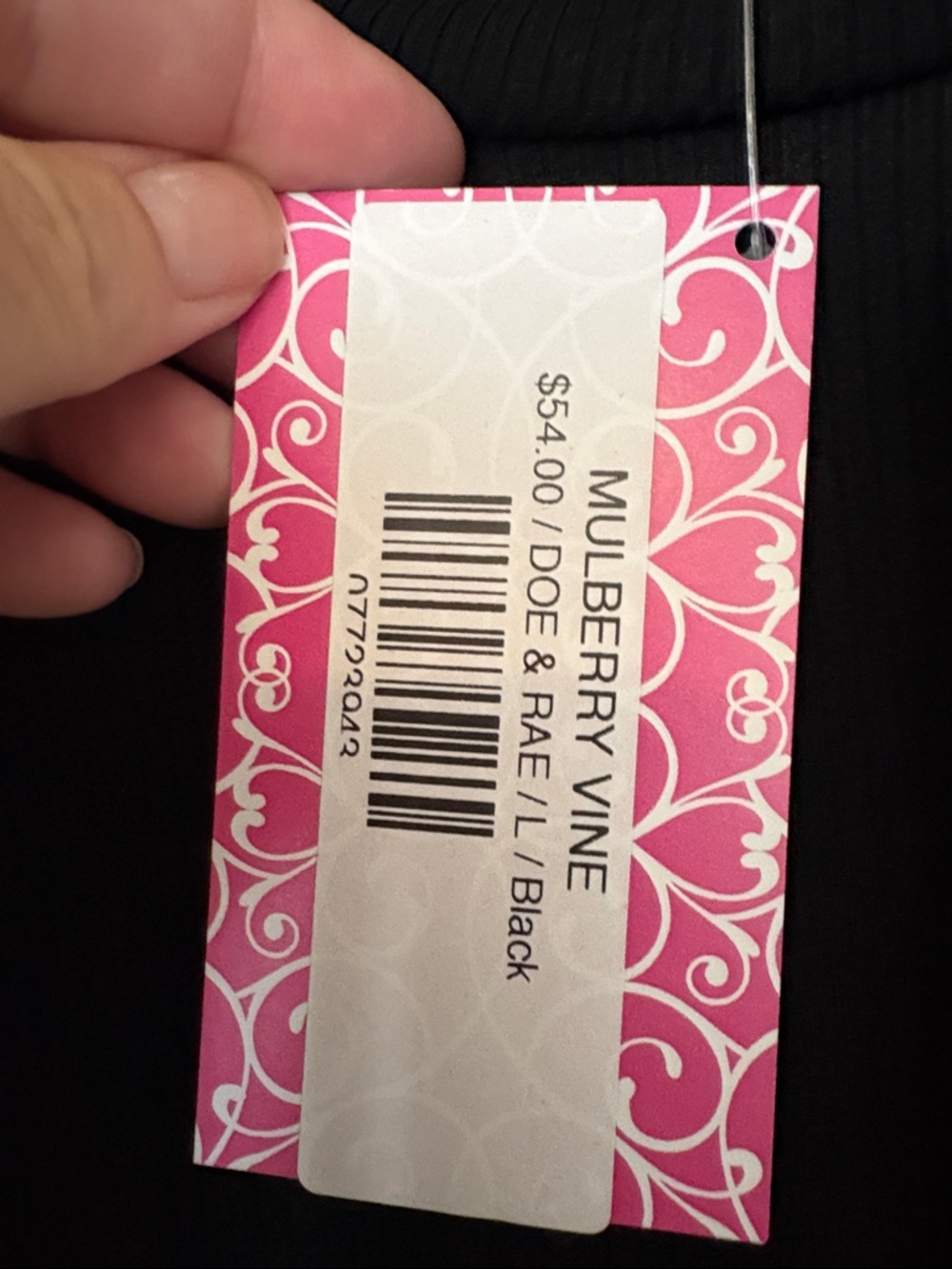 Doe & Rae Black Ribbed Tank with Satin Ruffle Sleeves - Picture 3 of 4